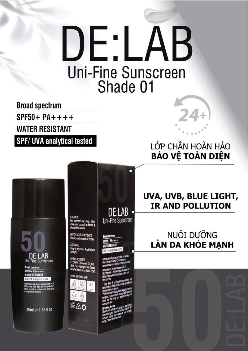 DE:LAB shade 01 Uni-Fine Sunscreen